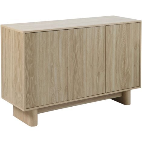 OVIALA Skandinavisches 3-türiges Sideboard 120 cm helles Holz