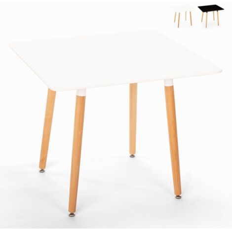Skandinavisches Design quadratischer Tisch Küche Esszimmer Holz 80x80cm Wooden - Weiß