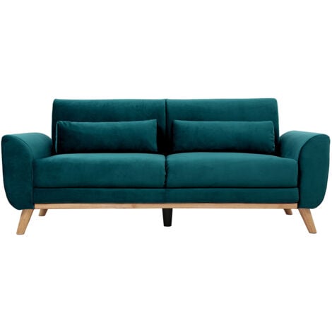 MILIBOO Skandinavisches Sofa 3-Sitzer Samt Petrolblau EKTOR