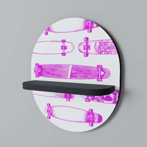 SKATEBOARD SKETCH Mensola ovale nera
