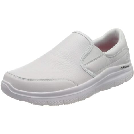 Skechers Flex Advantage Sr Bronwood, Mocassini Uomo, Bianco, 42 EU