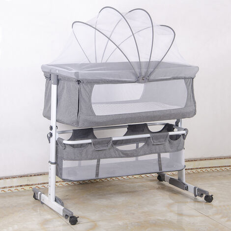 Skecten – Berceau cododo réglable en hauteur avec balancelle – Matelas confortable inclus – Pliable et léger – Compatible avec la plupart des lits parentaux