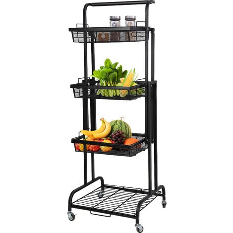 Fruto de metal multiuso& Rack de almacenamiento de verduras cocina  giratorio CARRO carro de 5 niveles de almacenamiento de la cocina de  estante permanente con las ruedas - China Cesta de verduras
