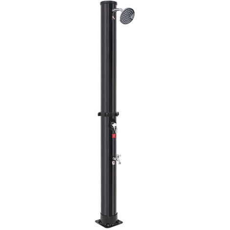 skecten® Douche solaire d'extérieur réservoir 35L pression max. 3,5 bar - mitigeur, grand pommeau de douche - PVC ABS - noir