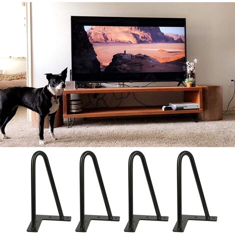 Skecten Juego de 4 Patas para Mesa, 20cm DIY Muebles de Metal Patas - Negro