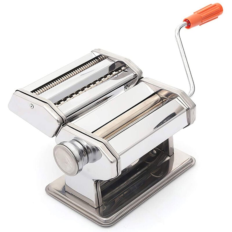 Machine à Pâtes en Acier Inoxydable avec Manivelle Pour Tagliatelle/Spaghettis/Lasagnes/Ravioles
