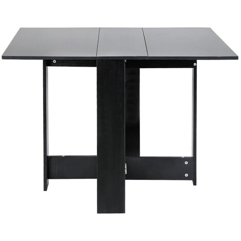 Skecten Mesa de Comedor Plegable, Mesa de Cocina  con Alas Abatibles, Negro