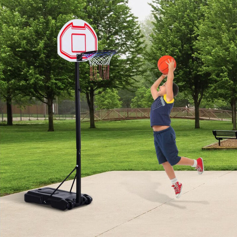 Panier de Basket-Ball pour Enfants, Réglable en Hauteur de 164 à 200 cm, Ensemble de Basket-Ball Intérieur et Extérieur pour Les Tout-Petits de 3 à 8