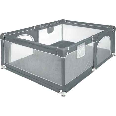Skecten Parc Bébé, 120x160 cm,grand parc pour enfant en bas âge, pour la maison, Gris foncé