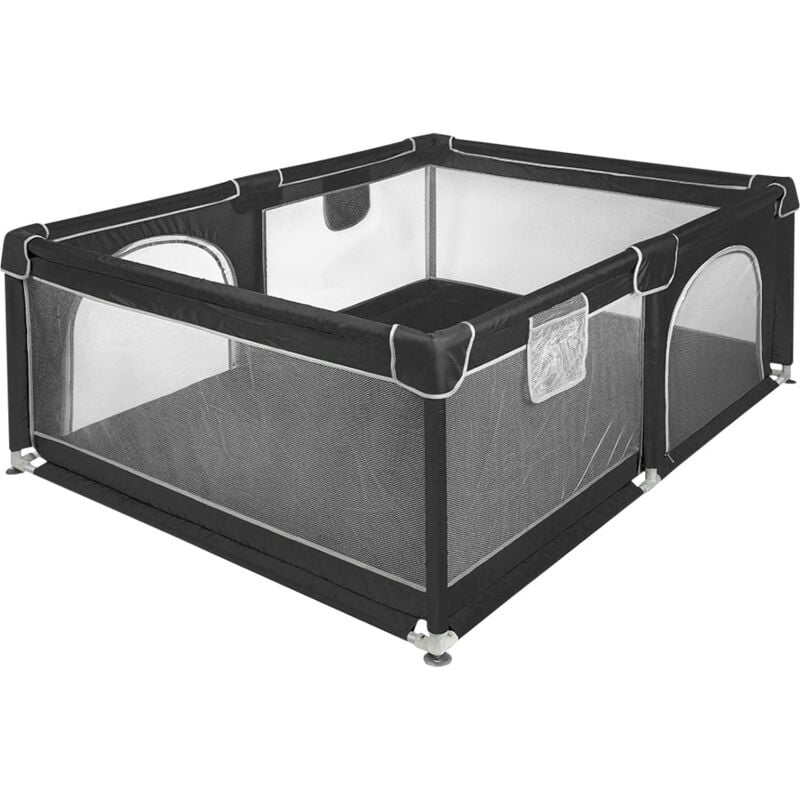 Parc Bébé, 120x160 cm,grand parc pour enfant en bas âge, pour la maison, Noir - Skecten