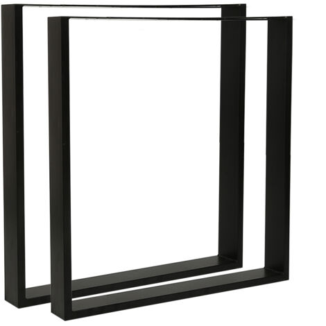Skecten – Pieds de table en acier massif – Cadres carrés 80x72 cm – Lot de 2 – Finition noire – Installation facile pour tables et bureaux