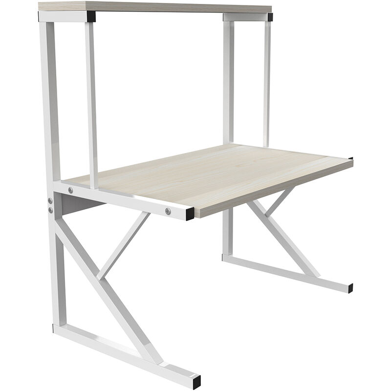 Support de Four à Micro-Ondes, Etagere Rangement de Cuisine, Support de Grille-Pain, Blanc