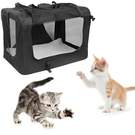  Bolsa de transporte para mascotas, multifuncional, bolsa de  bicicleta para mascotas, mochila para perros pequeños y gatos (color negro)  : Productos para Animales