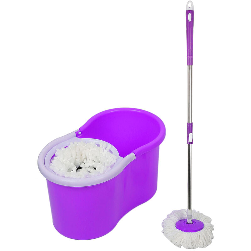 Vadrouille Rotative Balai Serpillère Rotatif Balai Hauteur Réglable en Acier Inoxydable Violet - Skecten