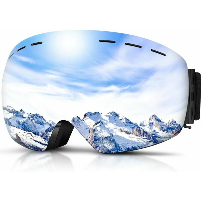 Ski goggles, Mens Women Skiing goggles Adults Over Glasses otg Anti-fog co.ukameless For Snowboard Jet Snow, uv Protection Sunglasses