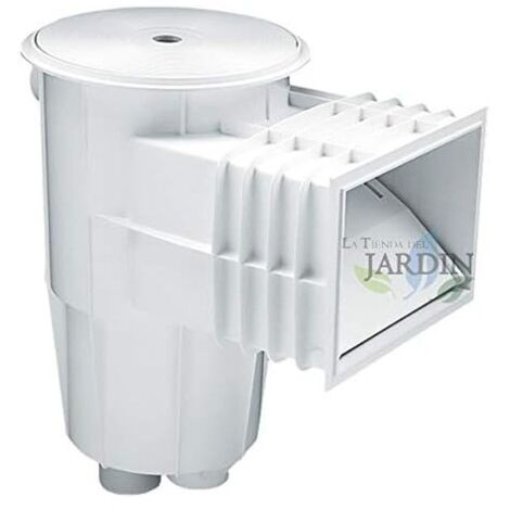 Skimmer Bianco 15 litri bocca Standard e Coperchio Circolare per Piscina con Liner e in Cemento