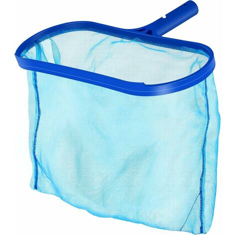 Skimmer de piscina profesional - Red de malla fina - Adecuado para spas, piscinas, fuentes, estanques - Limpia hojas y desechos de piscina (azul)