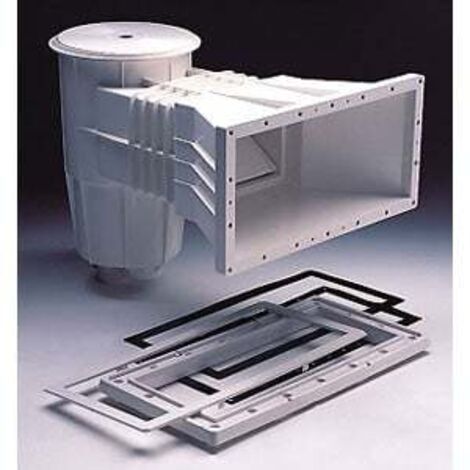 Skimmer liner pour piscine enterrée – Compatible béton et liner – Installation rapide avec visserie et joints – Collecte débris en surface – Piscineo