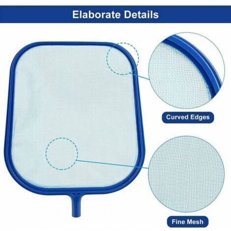 Skimmer per piscina, kit per la pulizia delle foglie, retino per piscina con asta telescopica da 160 cm, retino a maglia fine per la pulizia di vasche idromassaggio, piscine, spa e laghetti da giardin