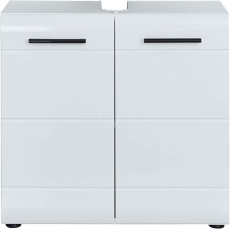 SKIN - Meuble de salle de bain. Meuble sous-vasque mélaminé blanc brillant. L - H - P : 60 56 31 cm