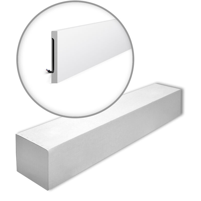 FD15S-box wallstyl Noel Marquet 1 Box 8 pieces Skirting contemporary design white 16 m - white - NMC