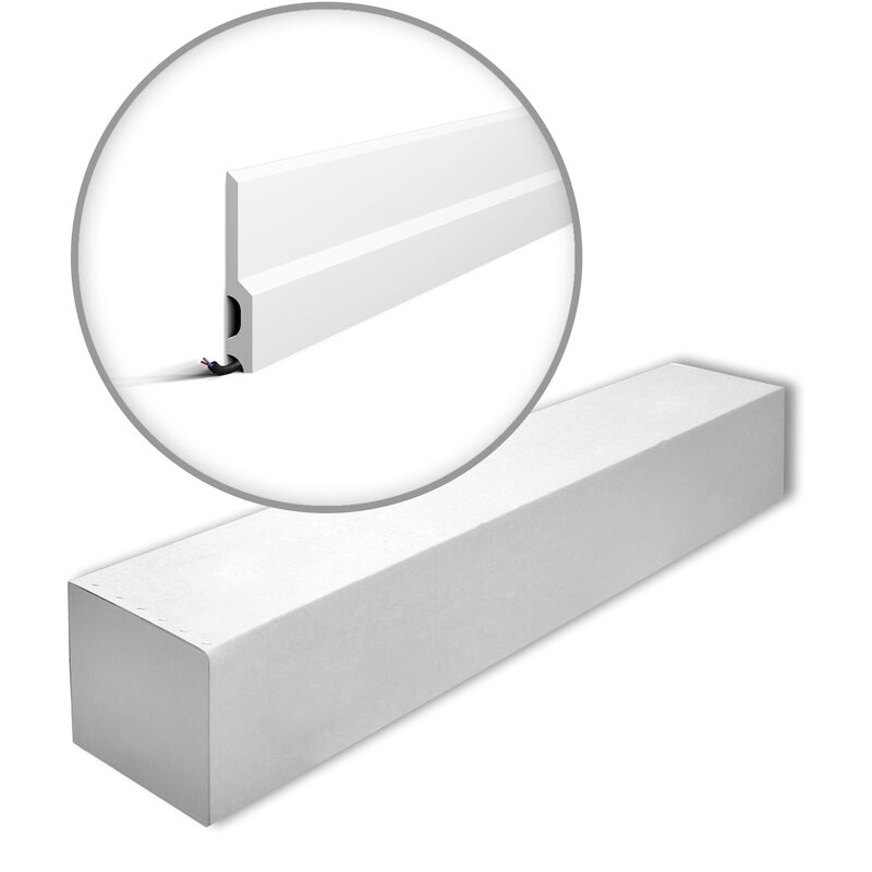 FD22-box wallstyl Noel Marquet 1 Box 12 pieces Skirting contemporary design white 24 m - white - NMC