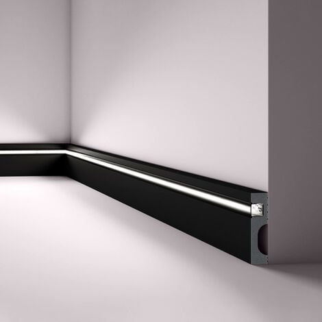 Skirting NMC IL11 BLACK WALLSTYL Noel Marquet Decorative moulding Stucco moulding for indirect lighting contemporary design black 2 m