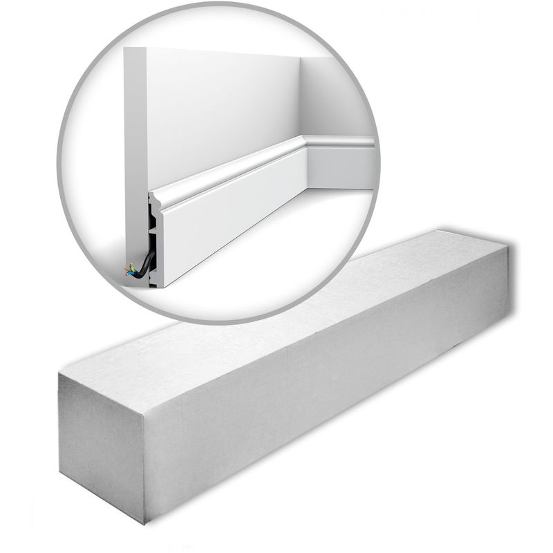 Decor SX173-RAL9003-box axxent contour 1 Box 20 pieces Skirtings already painted 40 m - Orac