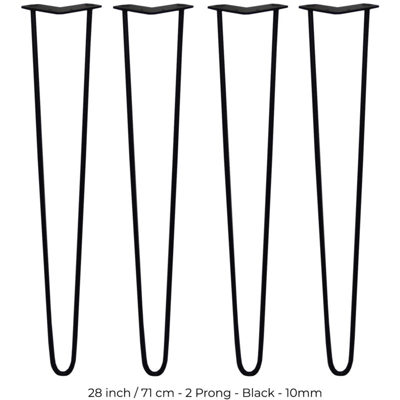 

LEGS - 4 Patas de Horquilla para Mesa Legs 71cm Acero en Negro 2 Dientes 10mm - Skiski