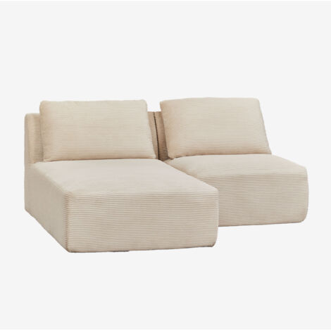 SKLUM 2-teiliges modulares Sofa mit Chaiselongue links aus vakuumverpacktem Cord                                   