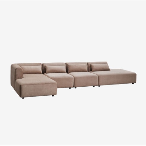 SKLUM 4-teiliges modulares Chaiselongue-Sofa in der linken Ecke mit Fogler-Chaiselounge                                   