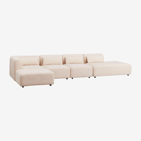 SKLUM 4-teiliges modulares Ecksofa mit Chaiselongue rechts und Fogler-Hocker                                   