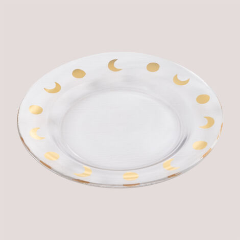 SKLUM 4er Set flache Teller aus Glas Exton                   Transparent                