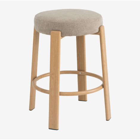 SKLUM 4er-Set hohe Hocker aus Chenille-Stoff und Eisen Jolie Braun Naturholz ↑65 cm