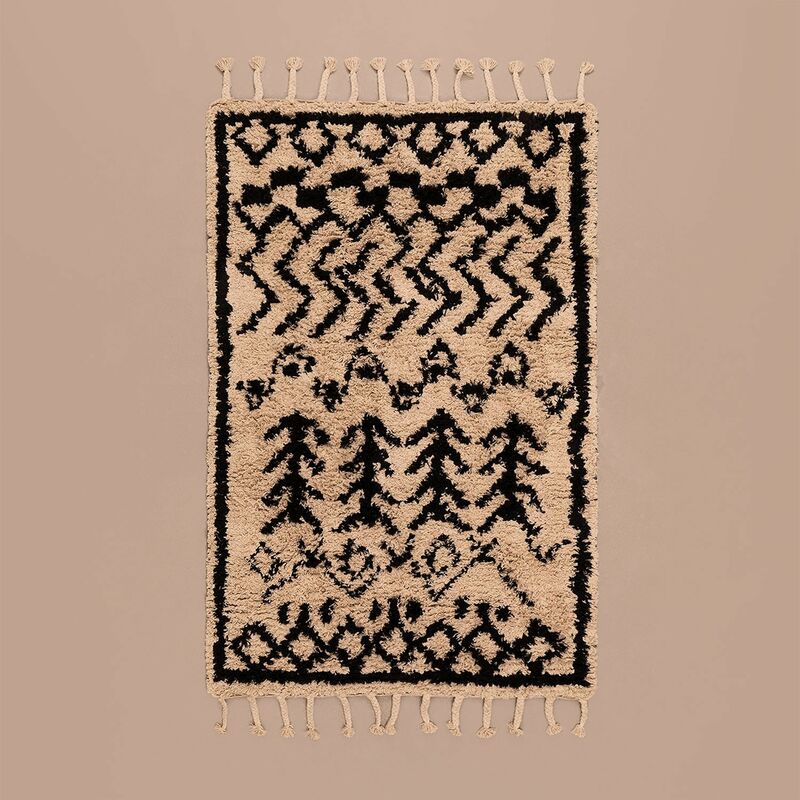 

Alfombra en Algodón (190x122 cm) Tiduf Blanco - Negro - Sklum