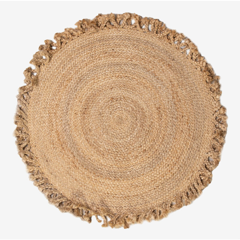 

Alfombra en Yute Natural Redonda Ondes Ø100 cm - Sklum