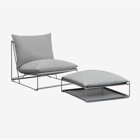 SKLUM Amaro Gartenset mit umwandelbarem Sessel und Pouf Grau                                  