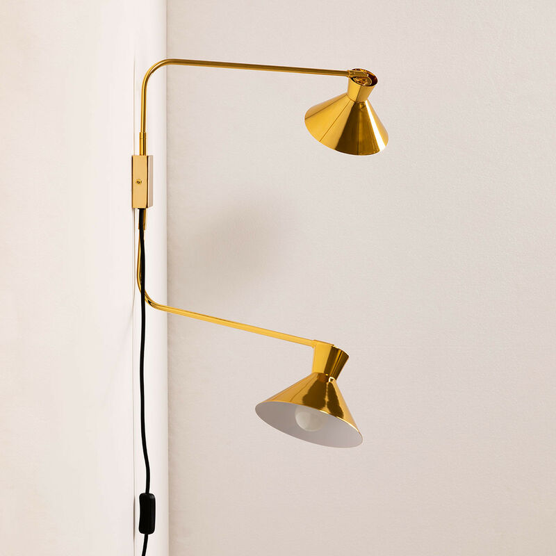 

Lámpara de Pared con Doble Pantalla Two Dorado - Sklum