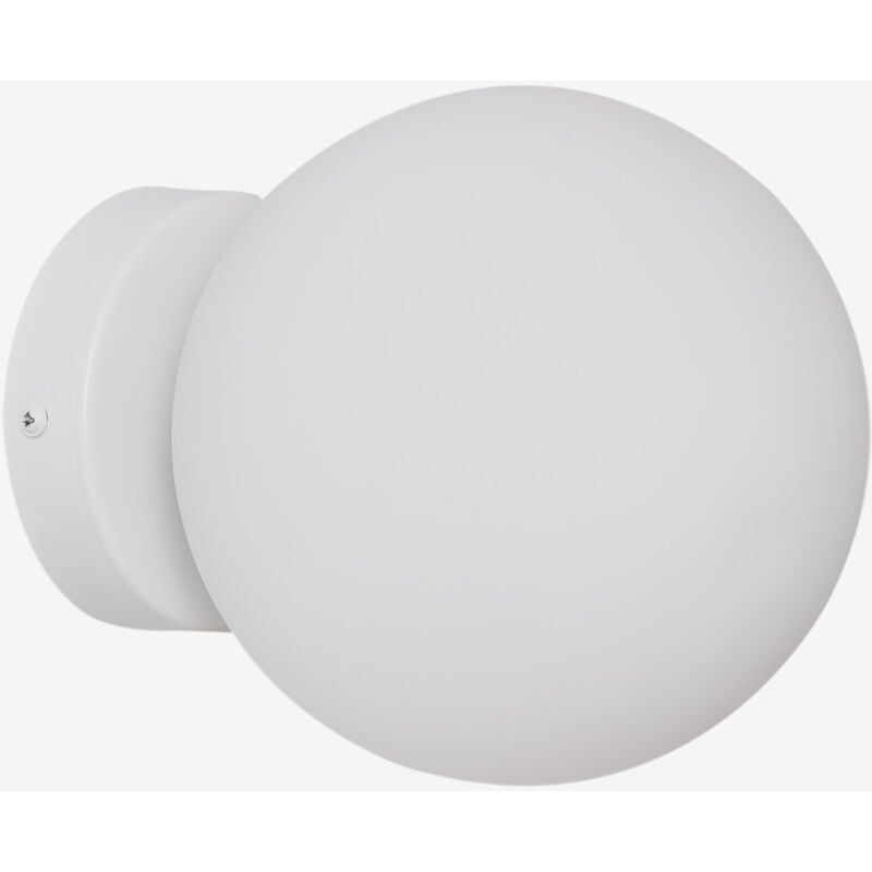 Applique mural pour salle de bain en acier inoxydable avec boule en verre Uvol Traditional Sklum Blanc