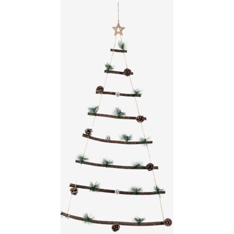 Sklum – Arbre de Noël LED mural 130 cm – Décoration écoresponsable avec guirlande lumineuse – Dimensions 130 x 40 cm – Idéal pour murs et fenêtres