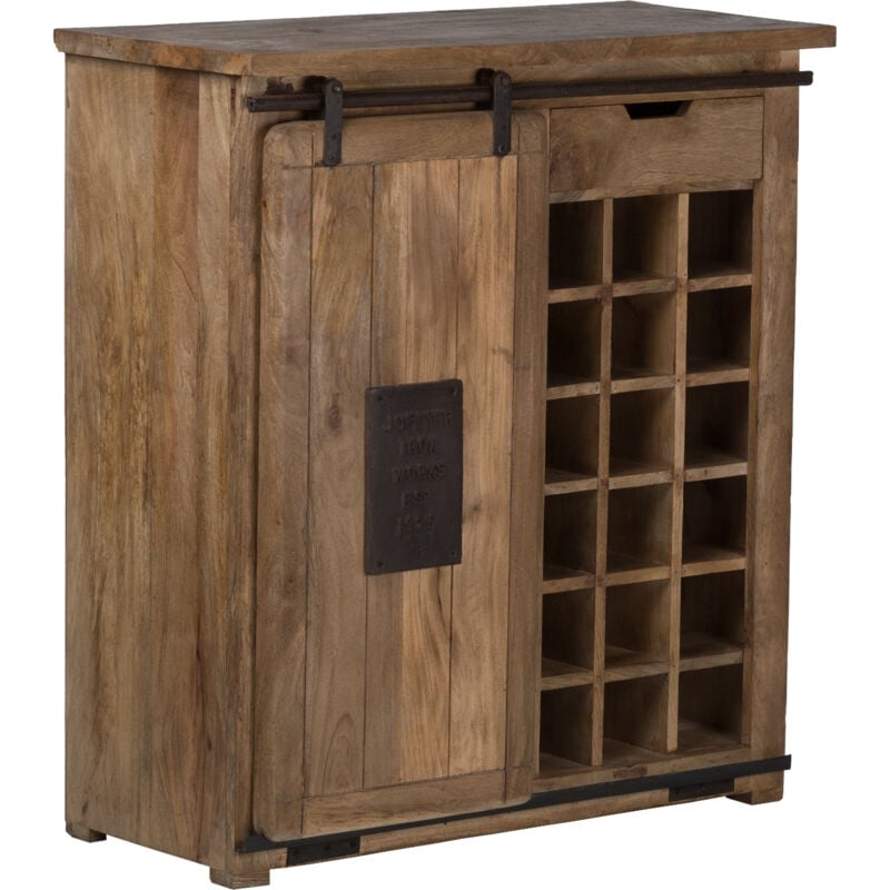 Sklum - Armoire avec casier à vin pour 18 bouteilles en bois de manguier Uain