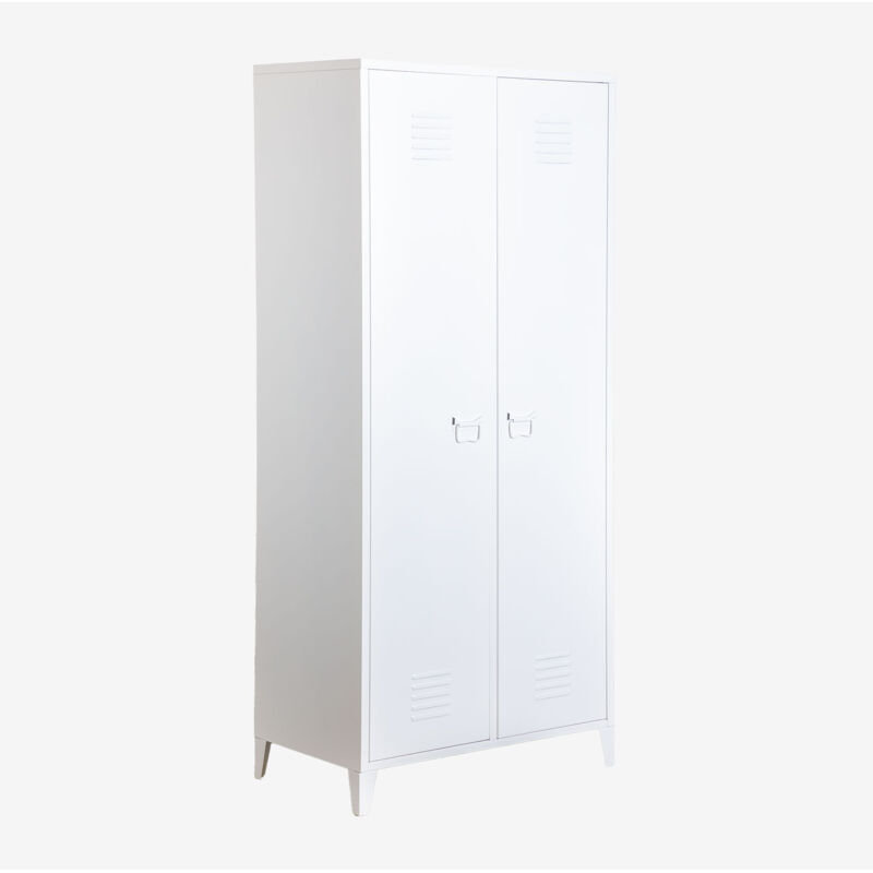 Sklum - Armoire vestiaire 2 portes en acier Pohpli Blanc Gardenia