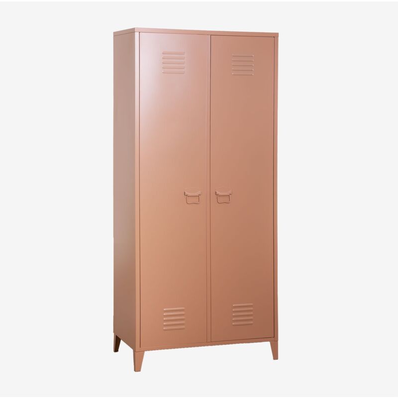 Sklum - Armoire vestiaire 2 portes en métal Pohpli Métal - Rosa Make Up