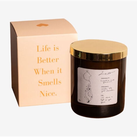 SKLUM Aromatische Kerze (200 gr) Zodiac Collection Weiss                          Leo        