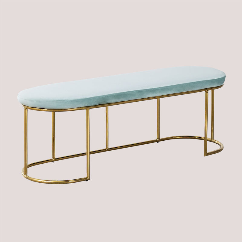 Sklum - Banc en velours Markina &x2194&xFE0E 120 cm Vert Sapin