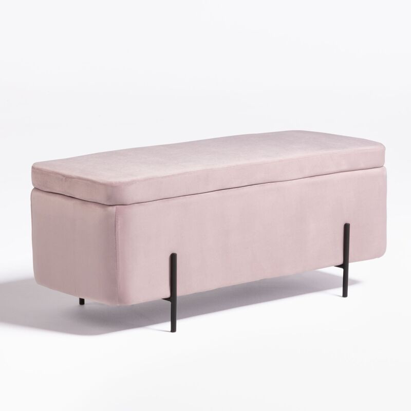 

Banco Baúl en Terciopelo Sam Rosa Rosa - Sklum