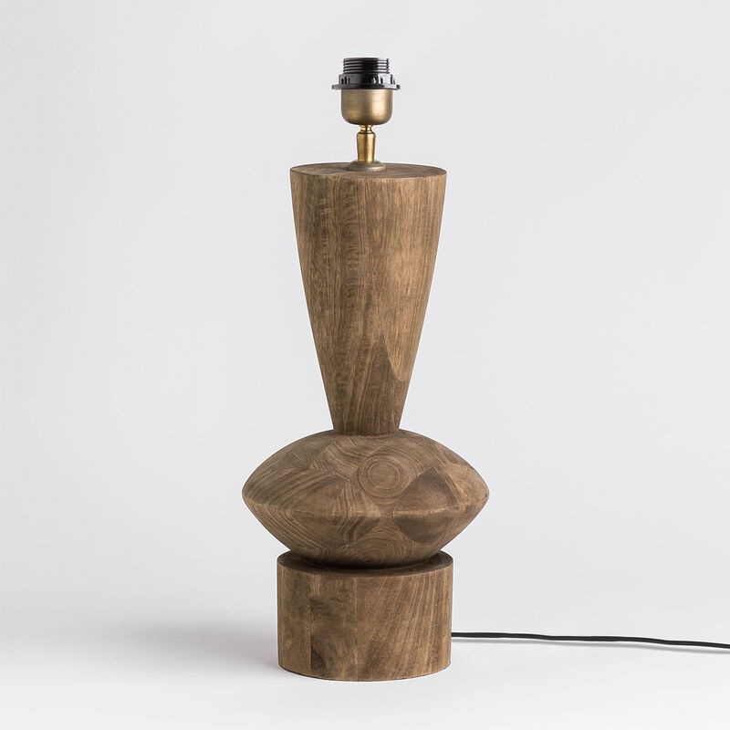 Image of Base per lampada da tavolo in legno di mango Baily Legno Riciclato - Legno Riciclato ∼20 cm - Sklum