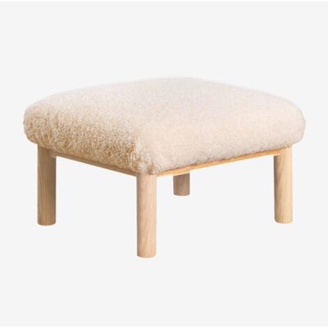 SKLUM Bernia Fußstütze aus Schaffell und Eschenholz