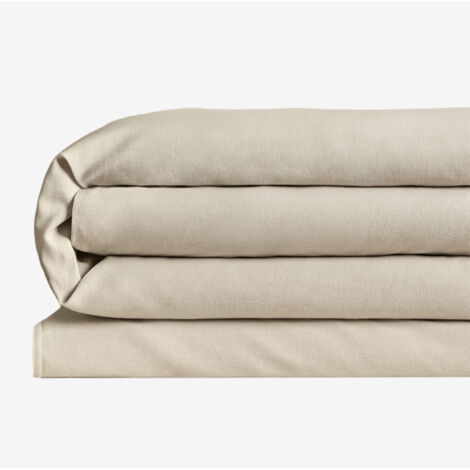 SKLUM Bettbezug aus Leinen 160 g/m² Sorana Beige Semoline                             Bett 135/140cm (220 x 220 cm)     
