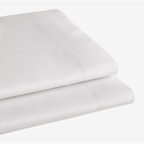 SKLUM Bettlaken aus 300-Faden-Satin Sampras Weiss Bett 135/140cm (210 x 280 cm)